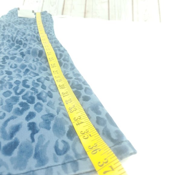 Pilcro Womens Blue Leopard Print Mid Rise Skinny Flat Front Ankle Jeans Size 26 - Picture 7 of 12